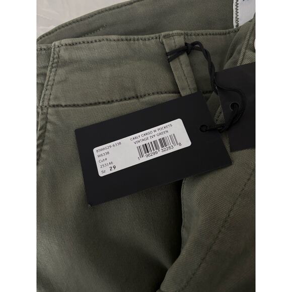 PAIGE CARLY CARGO WITH POCKETS PANTS WIDE LEG NWT SIZE 29 VTG IVY GREEN - Picture 10 of 11